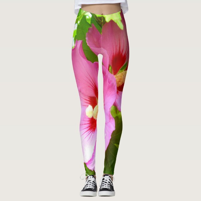Leggings de Hibiscus Rosa (Frente)