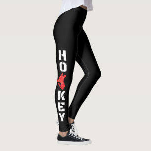 Leggings de hóquei no gelo - skate vermelho