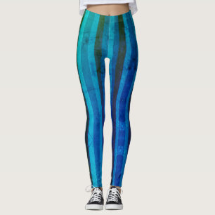 Leggings de humor aquático com tiras azuis