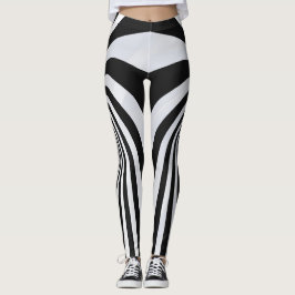 Leggings de Ilusão Óptica Preto e Branco em Espira