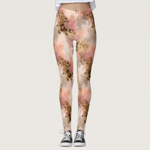 Leggings de impressão abstrato Leopard