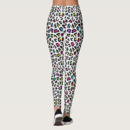Leggings de impressão colorido de leopardo