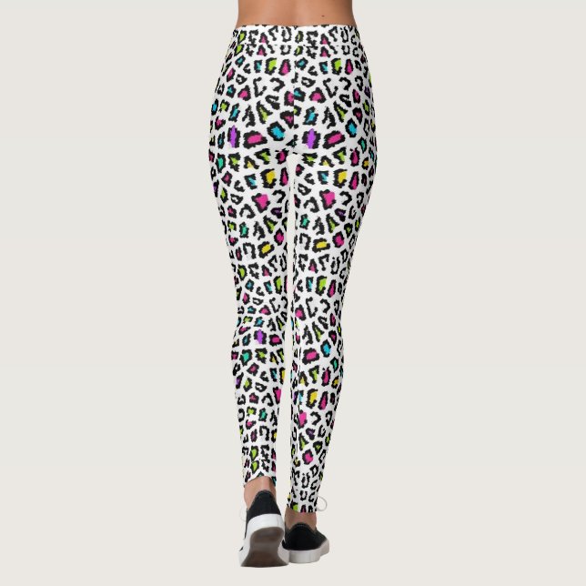 Leggings de impressão colorido de leopardo (Verso)
