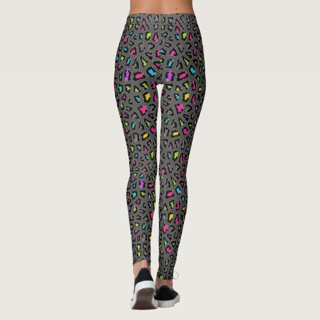 Leggings de impressão colorido de leopardo (Verso)