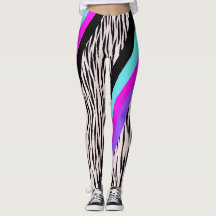 Leggings de impressão de animais de zebra rosa col