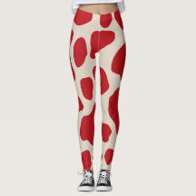 Leggings de impressão de animais vermelhos