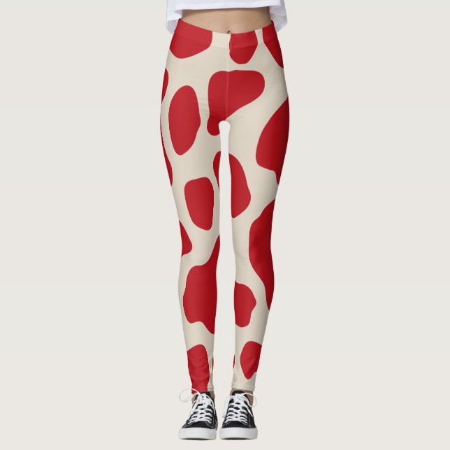 Leggings de impressão de animais vermelhos (Frente)