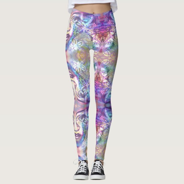 Leggings de Impressão de Arte de Banha-Voz-Sono (Frente)