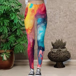 Leggings de Impressão de Cores Aquáticas, de cor d<br><div class="desc">Leggings de abertura de cores aquáticas impressionantes. Estas belas leggings têm uma camada de aquarela que se parece com uma pintura espalhada por toda parte. São únicas e de um tipo. Muita tendência e na moda.</div>