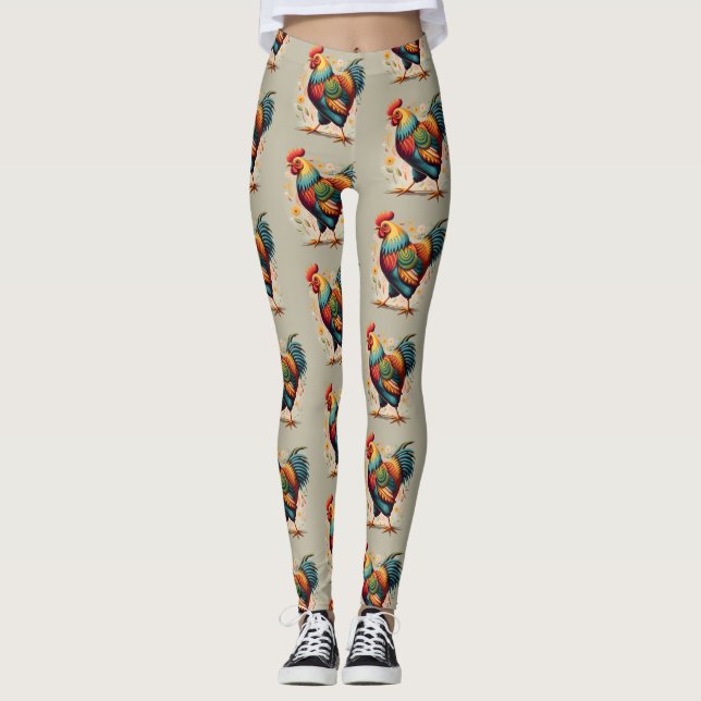 Leggings de Impressão de frango (Frente)