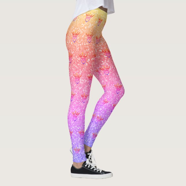 Leggings de Impressão de Pastel Coronário e Coraçã (Direita)