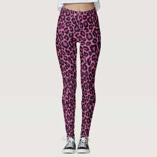 Leggings de impressão do Leopardo Rosa Funky