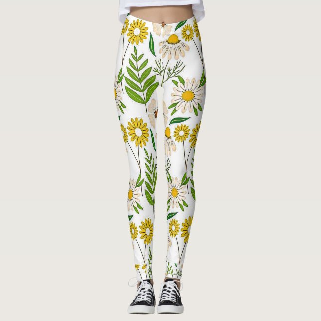 Leggings de Impressão Floral  (Frente)