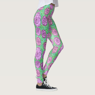 Leggings de Impressão Floral do Jardim de Pré-disq