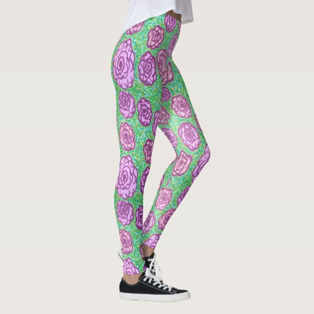 Leggings de Impressão Floral do Jardim de Pré-disq (Direita)