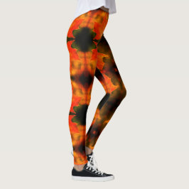 Leggings de Impressão Folhagem de Folhagem de Folh
