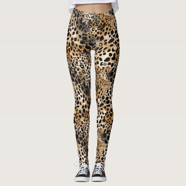 Leggings de impressão leopardo (Frente)