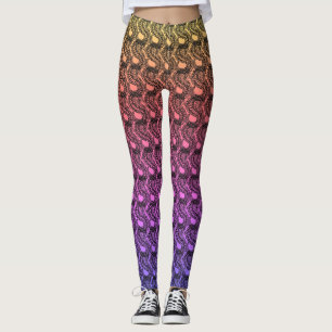 Leggings de instrução pangolin gradiente do arco-í
