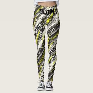 Leggings de ioga riscadas esportivas com GLOW Wa