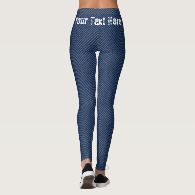 Leggings de Jeans Azuis Faux com seu texto (Verso)
