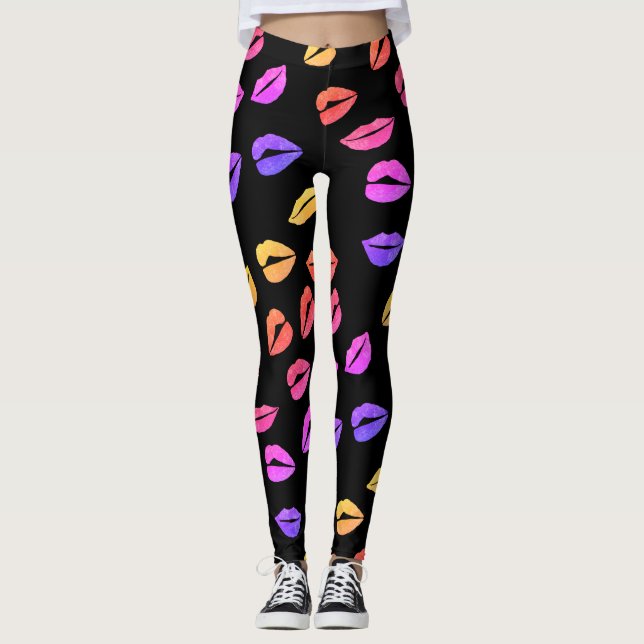 Leggings de Lábios rosa (Frente)