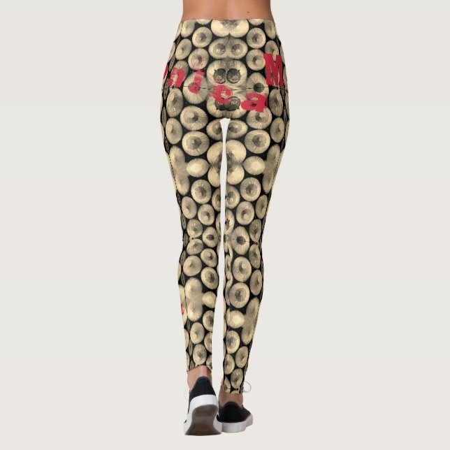 Leggings de Lápis Amarelo de Nome Personalizado (Verso)