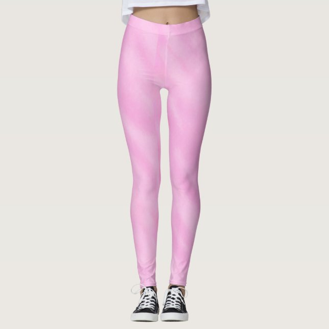 Leggings de lavagem de Cor Branca Rosa (Frente)