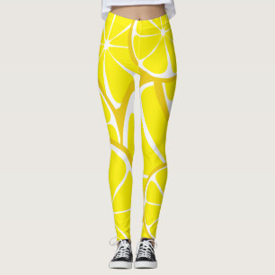 Leggings de limões de citrinos de Verão - Impressã