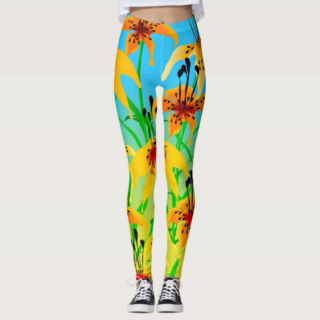 Leggings de lírios Tiger (Frente)