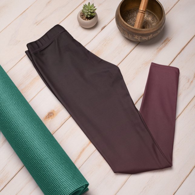 Leggings de madeira de vinho tinto Cor da Tendênci (Mockup 1 Dark Red Wine)