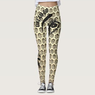 Leggings de malha hexa-fluxo - Negrito em amarelo