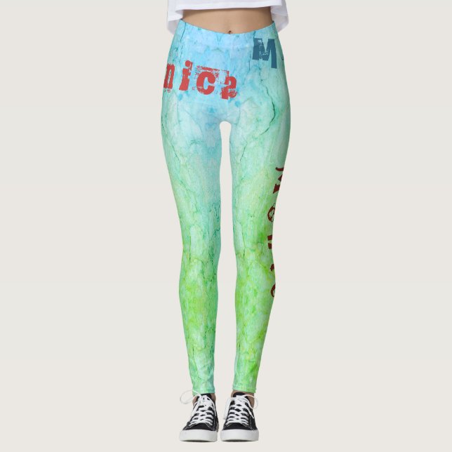 Leggings de Malhação de Nome Personalizado (Frente)