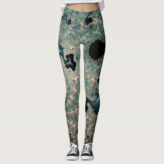 Leggings de Mandelbrot e Dourado (Frente)
