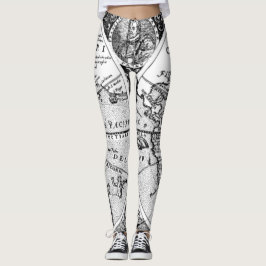 Leggings de Mapa Vintage