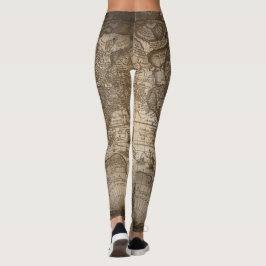 Leggings de mapas antigos
