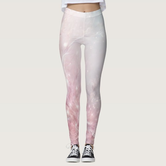 Leggings de Mármore Floral em Ouro Rosa (Frente)