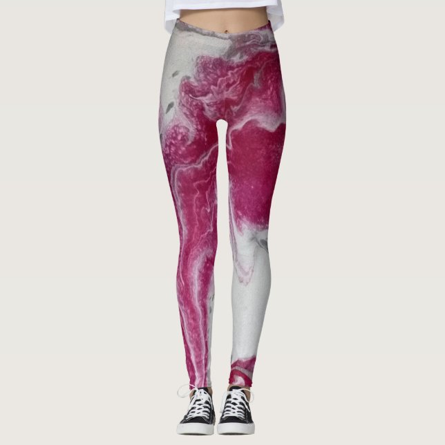 Leggings de mármore rosa (Frente)