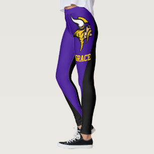 Leggings de mascote preto/roxo/Dourado do ventilad