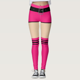 Leggings de Meias e Shorts Rosa Falso
