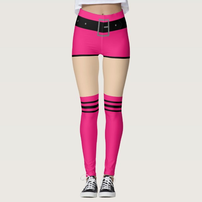 Leggings de Meias e Shorts Rosa Falso (Frente)