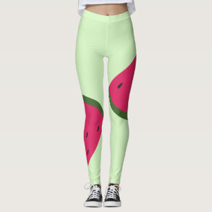 Leggings de melancia verde-clara