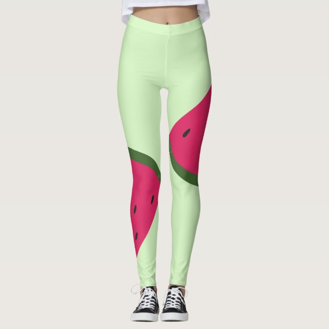 Leggings de melancia verde-clara (Frente)
