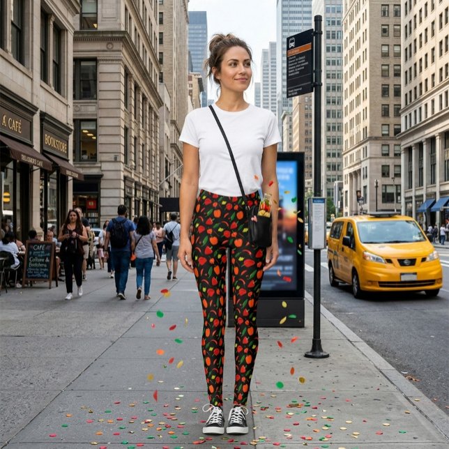 Leggings de Moda com Estampa de Pimenta Chili Ousa (Criador carregado)