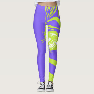 Leggings de Moda com Padrão de Zebra Neon