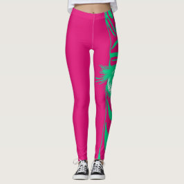 Leggings de Moda com Padrão de Zebra Neon