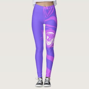 Leggings de Moda com Padrão de Zebra Neon