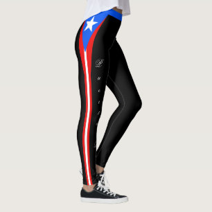 Leggings de moda em Porto Rico Negro, Bandeira/esp