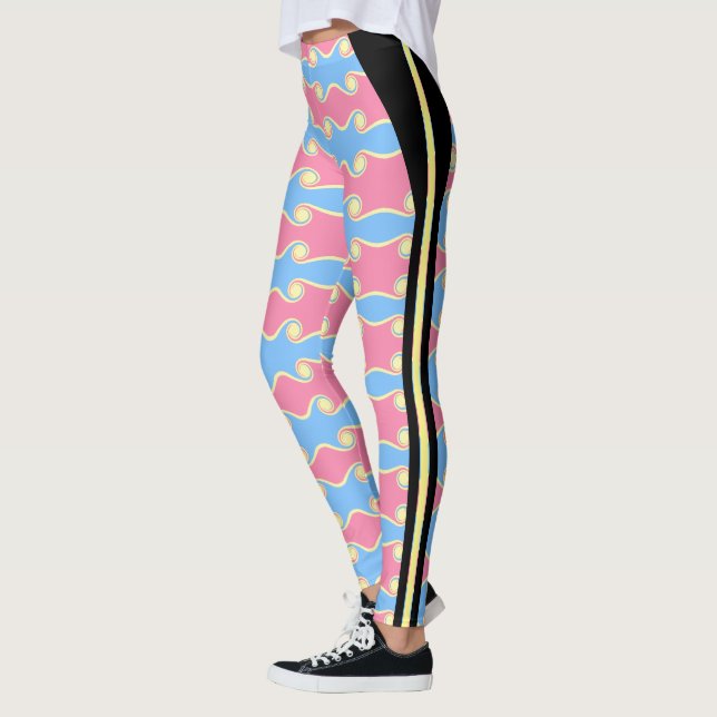Leggings de Moda Ondas Giratórias Abstratas (Esquerda)