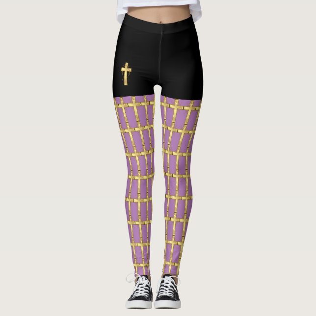 Leggings de Moda Pop da Cruz Cristã (Frente)