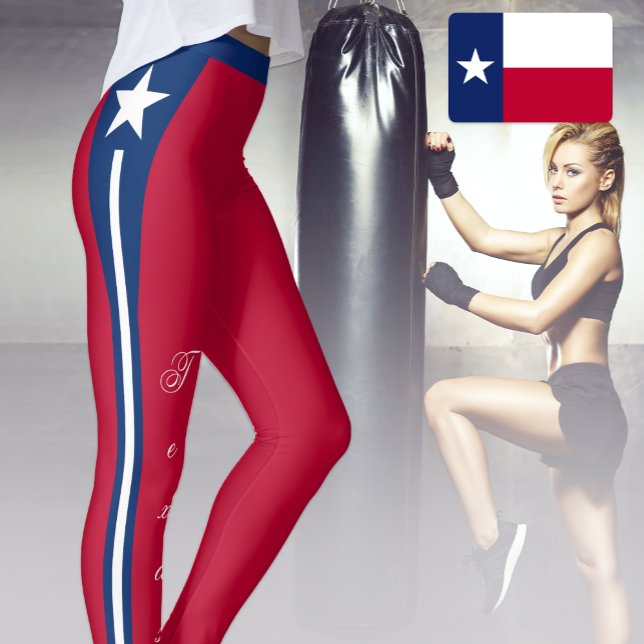 Leggings de moda Red Texas, Texas Flag/esportes (Criador carregado)